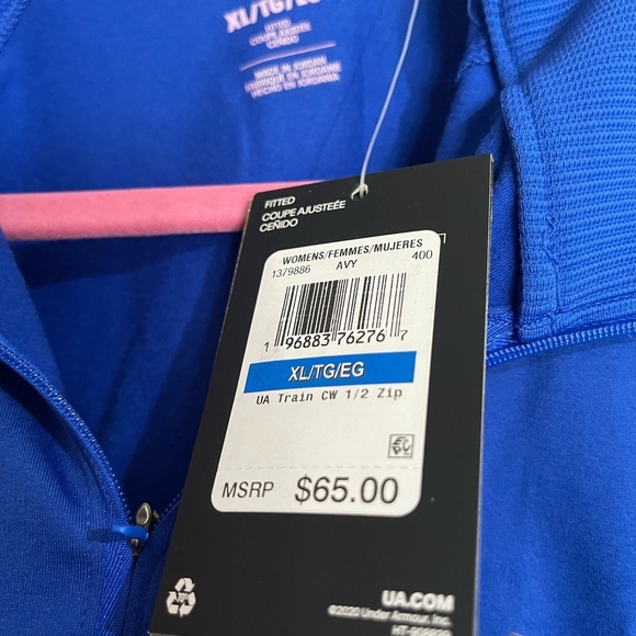 Under Armour Blue 1/2 Zip Top XL REGULAR NWT . prize inside!!! Light but warm - Picture 11 of 15